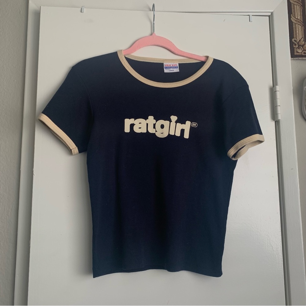 Stray Rats Ratgirl ringer baby tee